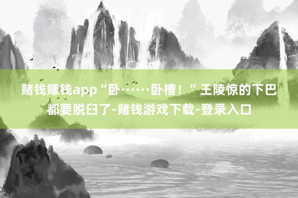 赌钱赚钱app“卧······卧槽！”王陵惊的下巴都要脱臼了-赌钱游戏下载-登录入口